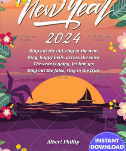Beach Theme Happy New Year Greeting Card