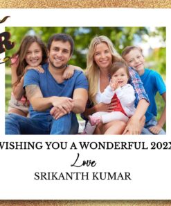 Gold Strip Theme Happy New Year Invitation Card
