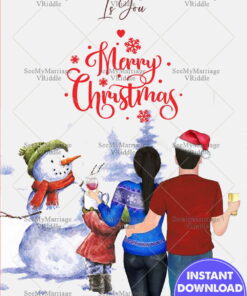 Snowman Love Happy Christmas Greeting card