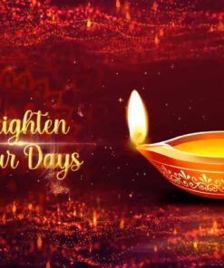 Brighten Glow of Red Diya Diwali Celebration Greeting Video
