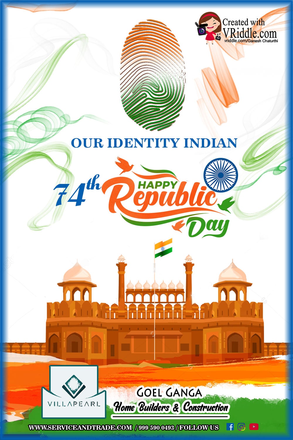 Red Fort Theme Republic Day Greeting Card Our Identity Indian - Image 2
