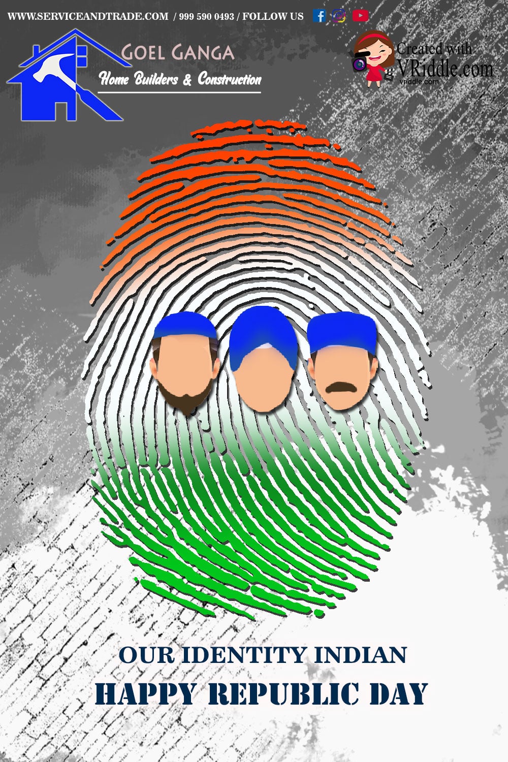 Secular Republic Day Greeting Card Finger Print Theme - Image 2