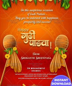 Gudi Padwa Greeting Card Red Background