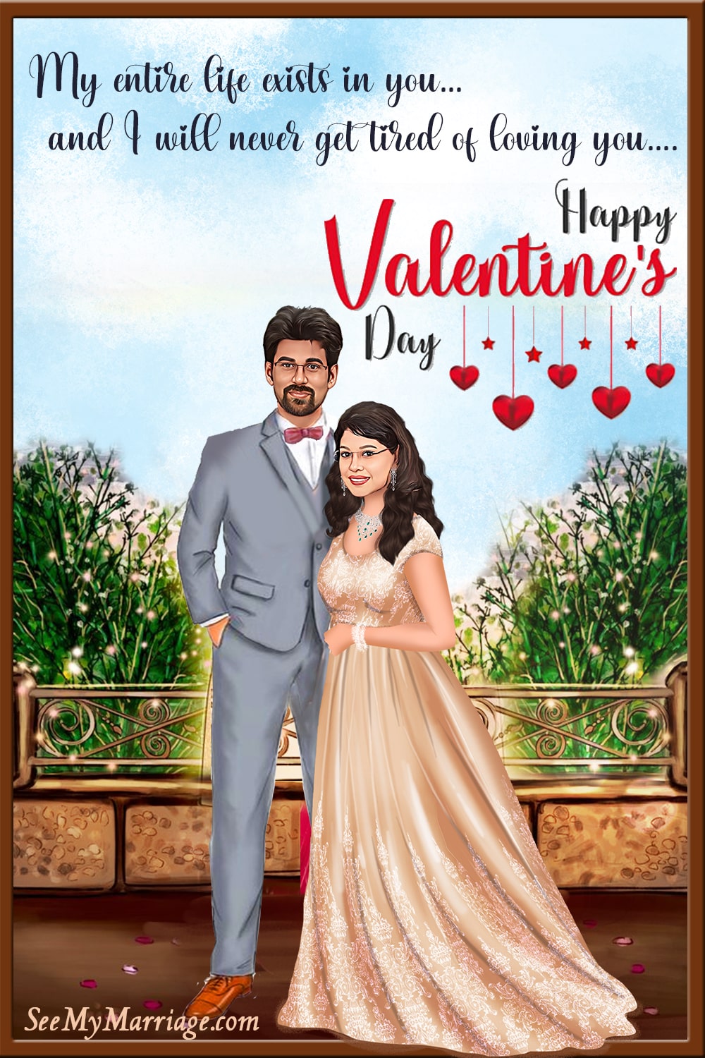 Love Forever Caricature Theme Valentine's Day Greeting - Image 2
