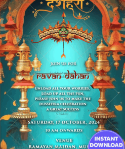 Victory of good over evil Dussara Invitation