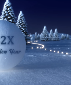 Winter's Whimsical New Year Greeting with Snow man