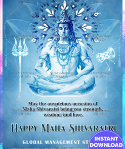 Blue theme Auspicious Maha Shivaratri Greeting Card