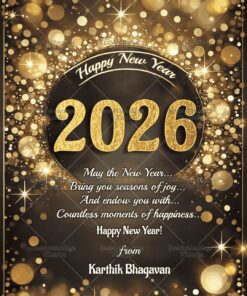 Golden Sparkle New Year Greeting Card