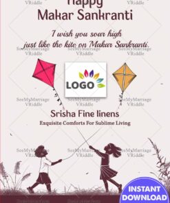 Festive Makar Sankranti Kite Festival Greeting Template