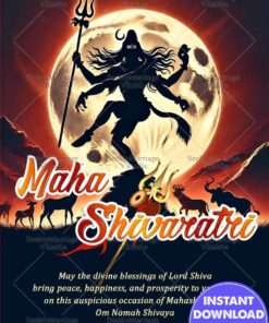 Vibrant Maha Shivaratri Greeting with Shiva Moonlit Tandava