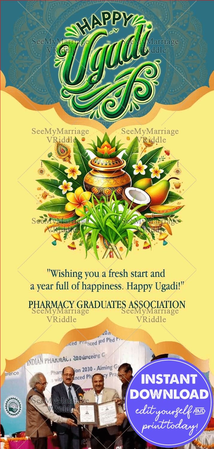 Ugadi Greeting Banner with Cultural Elements & Award Function