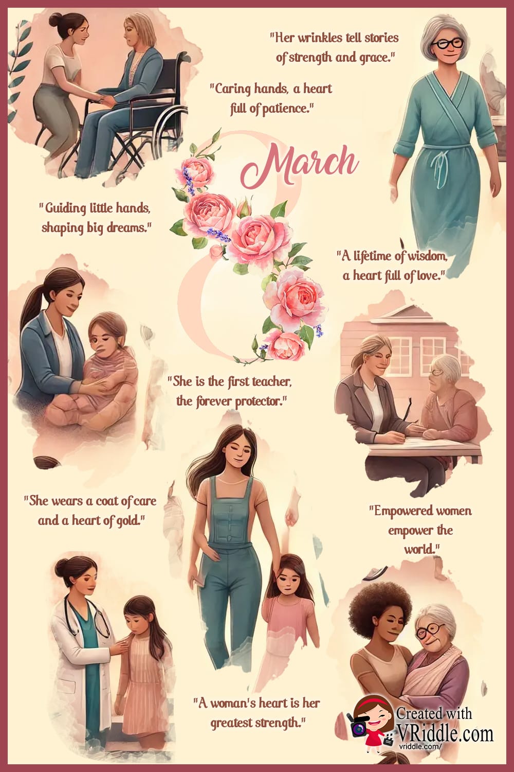 Women's Day Greeting with Empowering Women Inspirational Tribute Art - Image 2