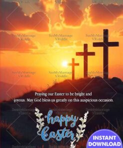 Sunrise Crosses Easter Blessing Card