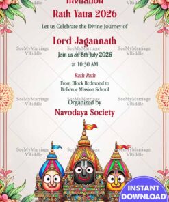 Balabhadra and Subhadra Lord Jagannath Rath Yatra Invitation Card