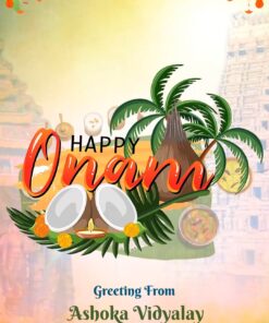 Traditional Theme Animated Onam Greeting Video with Temple Background, Festive Decor and Floral Garland