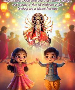 Divine Lights Animated Navratri Greeting Video with Kids Garba Dance and Maa Durga
