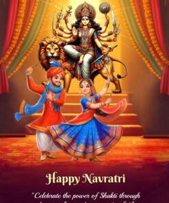 Shakti Celebration Navratri Greeting Video with Garba Dance and Maa Durga Illustration