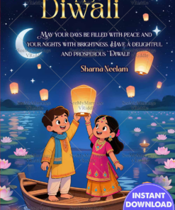 A Magical Kids Diwali Night Greeting Filled with Lanterns, Laughter & Lotus Lights