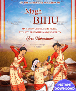 Assamese Magh Bihu Greeting Wishes with Harvest of Dancing Joy and Tradition